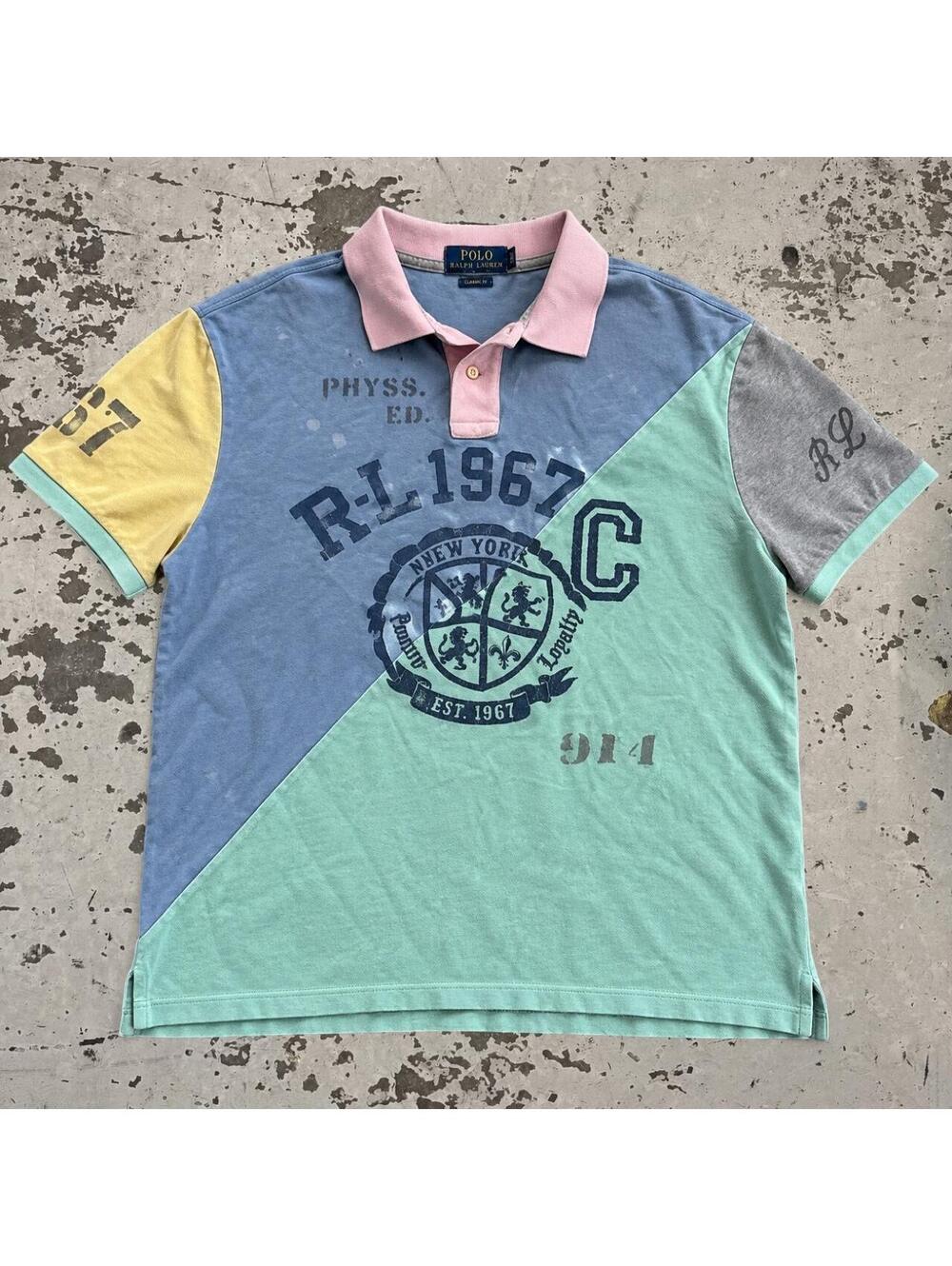 Absolutely beautiful, crazy multicolored vintage polo, Ralph Lauren T-shirt.